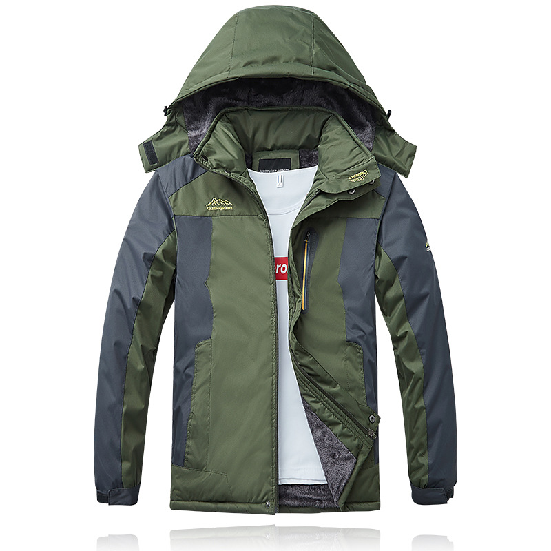 Comercio exterior de invierno al aire libre pareja a prueba de viento abrigo de algodón acolchado forrado de lana engrosada a prueba de viento cálido abrigo más tamaño de impresión de ropa de trabajo