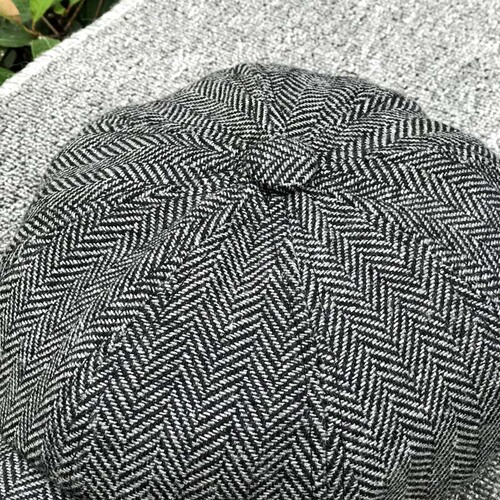 Small Beibei Striped Octagonal Hat Autumn and Winter Newsboy Hat British Retro Men Checkered Duckbill Beret Octagonal Hat
