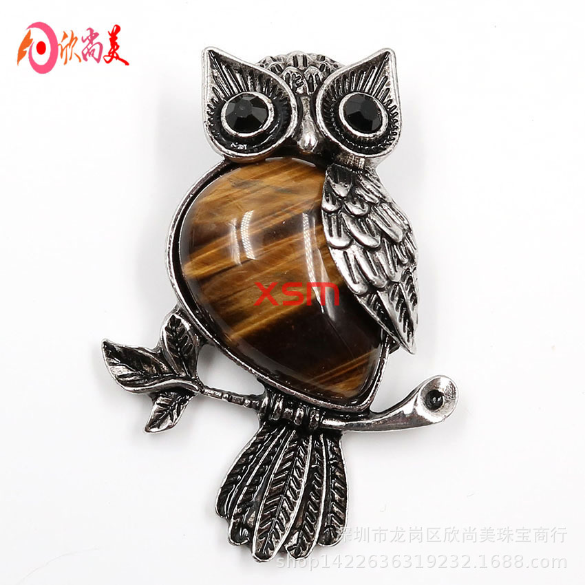 호랑이 눈 올빼미 의류 브로치 펜던트