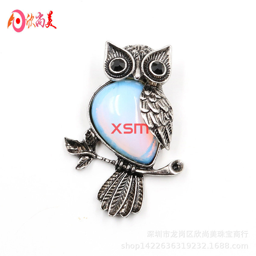 합성 오팔 올빼미 의류 브로치 펜던트
