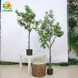 天昆仿真植物柠檬树带果仿真植物商场室内客厅装饰柠檬树盆景