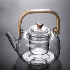 Cooking tea around the stove, glass teapot, bamboo handle teapot, high borosilicate glass teapot, electric ceramic stove, teapot, teapot