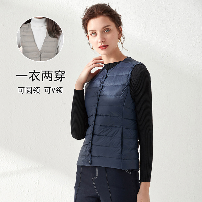 Lightweight down Vest for Women, New 2026 Autumn and Winter Style, Korean Version, Collarless, Thin, Short, Slim-Fit down Vest