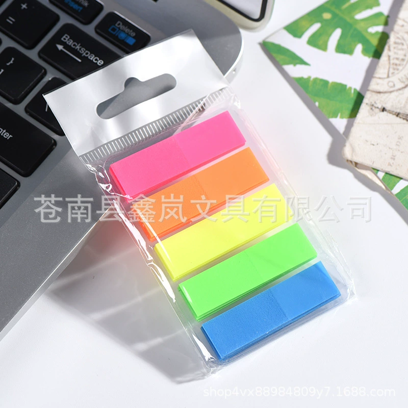 Флуоресцентный Индикатор наклейка ПЭТ записная книжка флуоресцентный Индикатор наклейка 5 цветов плоская головка липкая записка цвет бесплатно наклейка печать