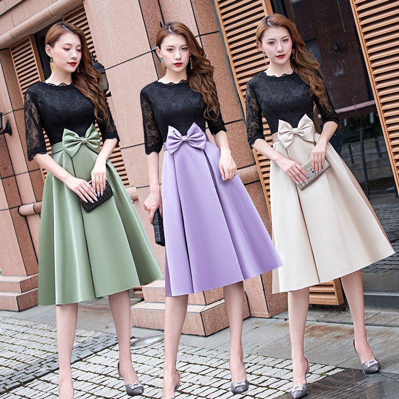 Evening Dress for Women 2026 New Style Dignified and Elegant Slimming Socialite Party Birthday Party Banquet Mid-Length Dress