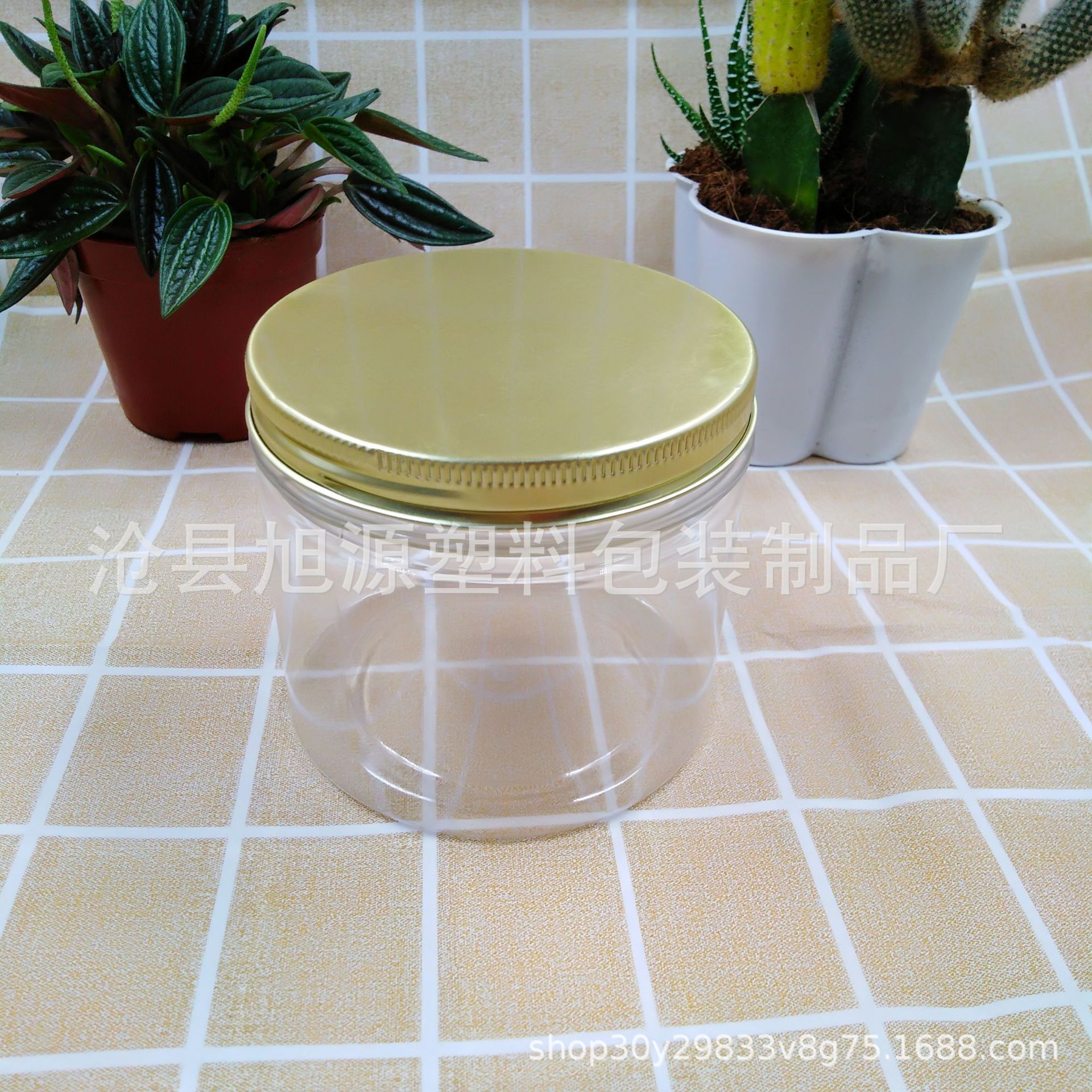 厂家供应100*100密封罐花茶罐pet杂粮罐干果罐铝盖保鲜食品