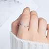 Brand fashionable adjustable ring with letters, light luxury style, Korean style, internet celebrity, simple and elegant design