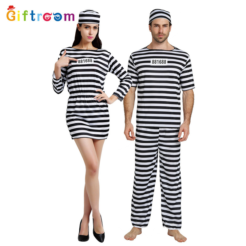 Halloween cosplay prisoner stage performance costume couple props costume prisoner prison prisoner performance costume