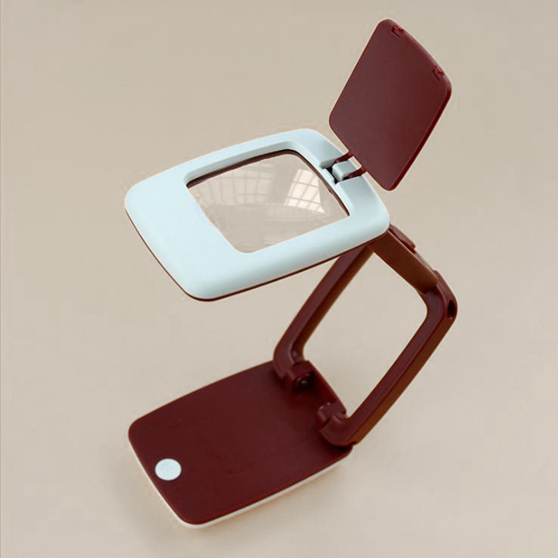 TH7021手持便携式可折叠带9个LED灯老人阅读3倍亚克力高清放大镜