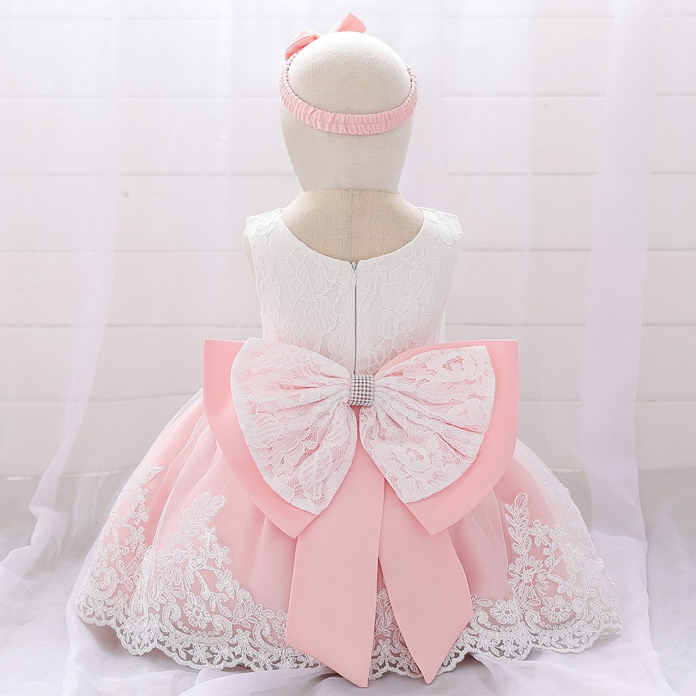 Vestido de Encaje para Bebés y Niñas Pequeñas de 1 a 3 Años, Vestido de Princesa para Bebé de un Año, Vestido de Princesa Pequeña