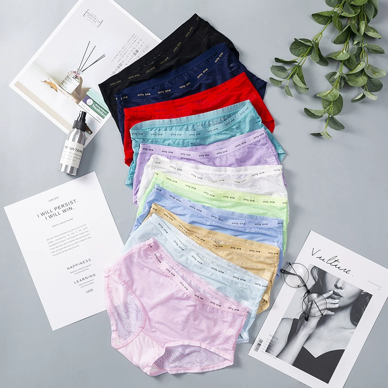 Плавки из шелка Silk sexy comfortable pants, хлопковое нижнее белье, брюки, средняя талия