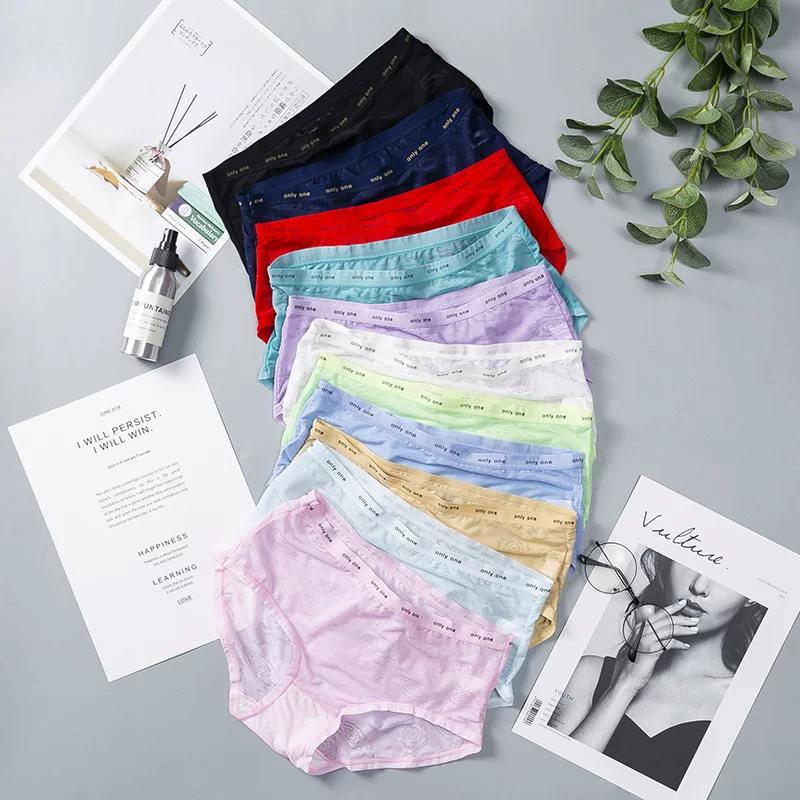 Плавки из шелка Silk sexy comfortable pants, хлопковое нижнее белье, брюки, средняя талия