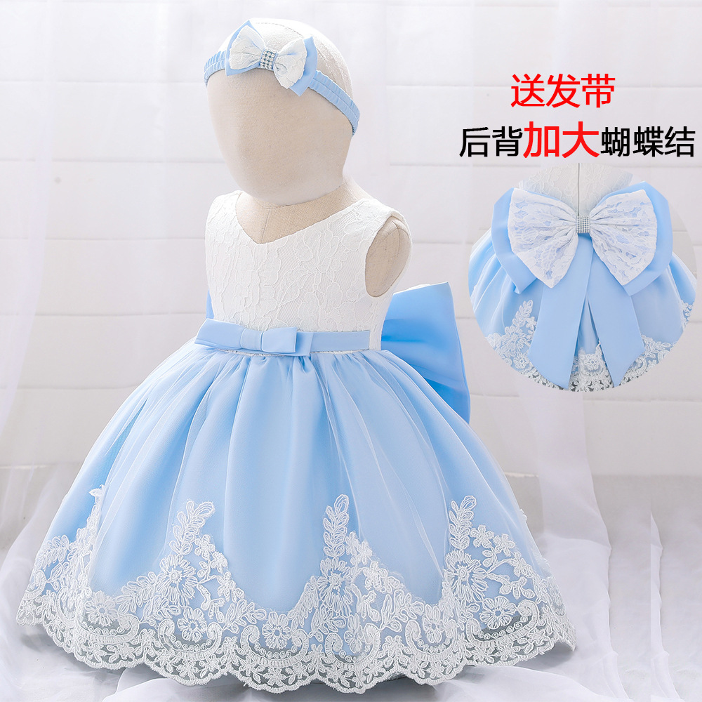 Vestido de Encaje para Bebés y Niñas Pequeñas de 1 a 3 Años, Vestido de Princesa para Bebé de un Año, Vestido de Princesa Pequeña