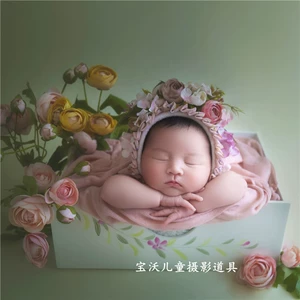 宝沃儿童摄影道具 Деревянная коробка для новорожденных подходит для мужчин и женщин, камера для девочек, реквизит для фотографии