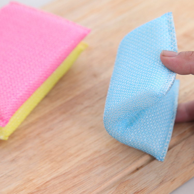 Yiwu pequeña mercancía al por mayor de lavado rey paño limpieza esponja plato toalla estropajo 4 unidades