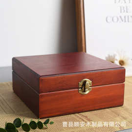 油漆木盒翻盖精油收纳盒木质收纳盒多格精油包装木盒实木盒子复古