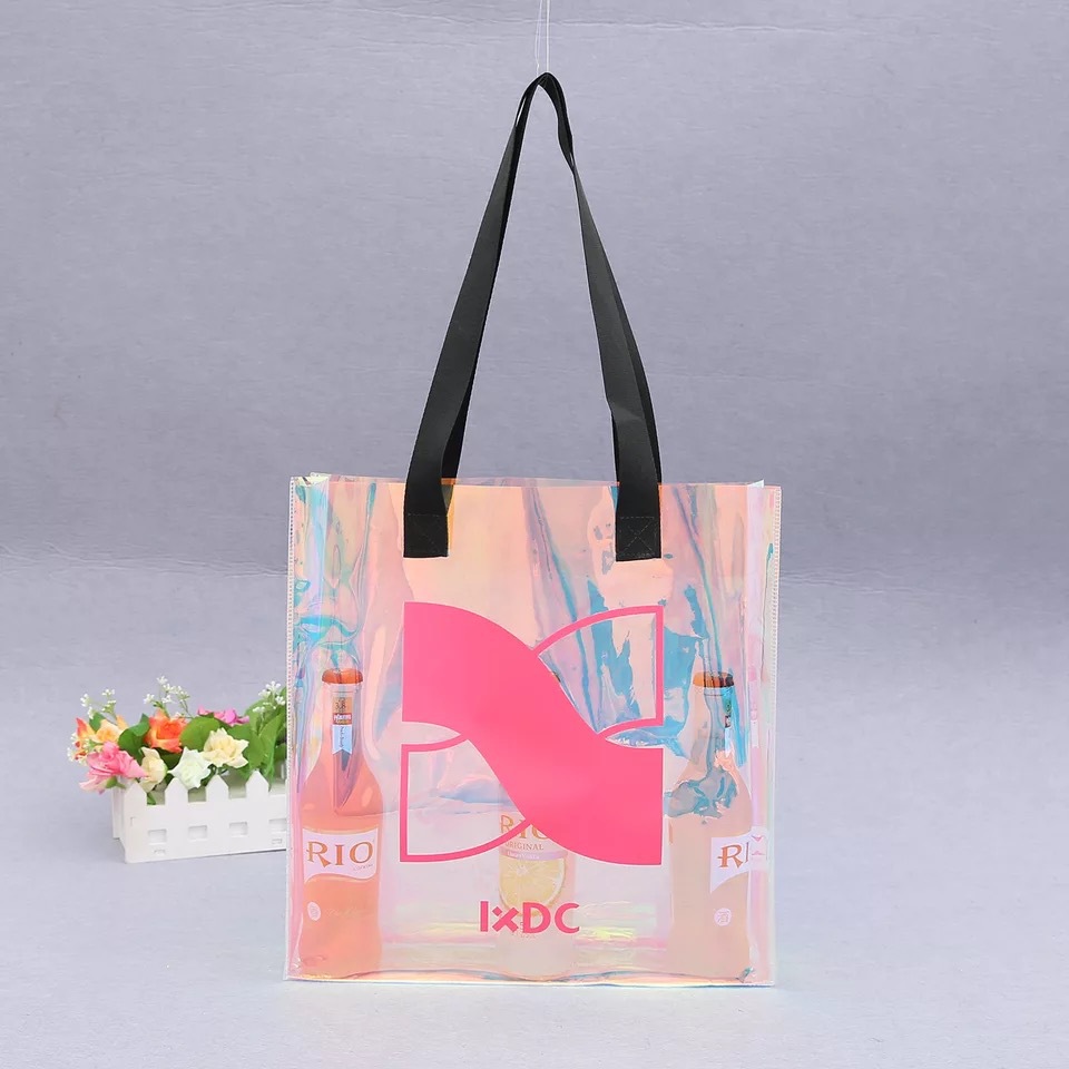 PVC/TPU镭射购物袋防水多功能手提包沙滩包服装收纳包洗漱用品包