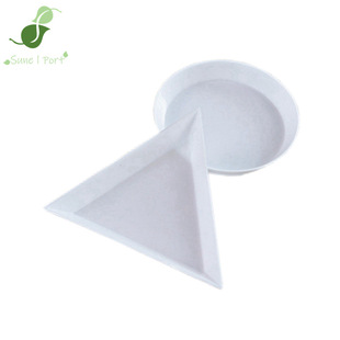 Manicure Tools Triangular Plate White Small Disc Dot Diamond Decoration Triangular Measuring Bead Plate Round Accessories