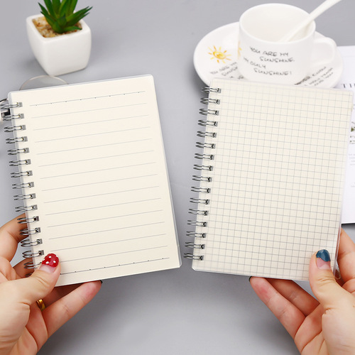 Simple coil business notebook a5/b5/a6 horizontal grid loose-leaf detachable note diary
