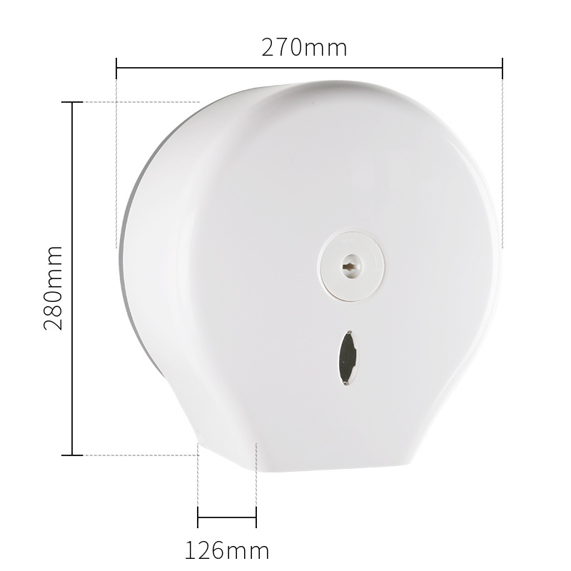 Caja de papel de rollo grande transparente sin perforaciones titular de papel higiénico titular de papel de baño montado en la Pared Soporte de papel de plato grande caja de papel