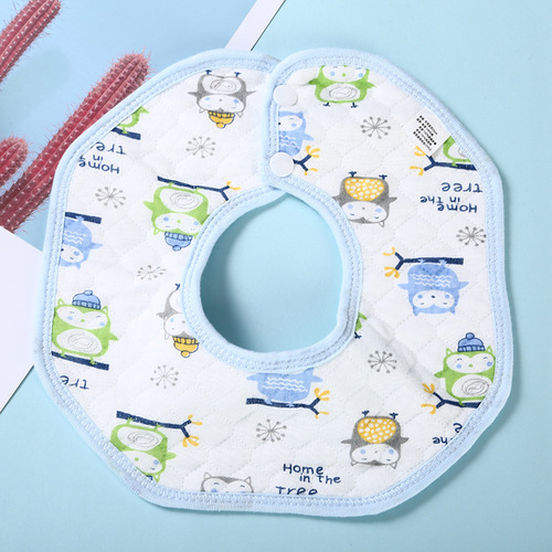 Maternal and infant children's octagonal waterproof bib Summer ultra-thin waterproof bib Baby cartoon saliva napkin