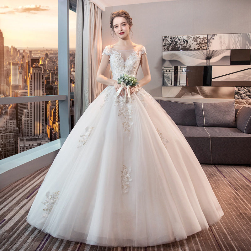 Vestido de novia de un solo hombro, nuevo estilo 2026, versión coreana, estilo europeo y americano, princesa de la corte, adelgazante, sencillo, largo hasta el suelo