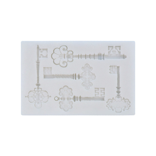 Antique key fondant silicone mold, various key lock cake decorations, creative DIY baking chocolate molds