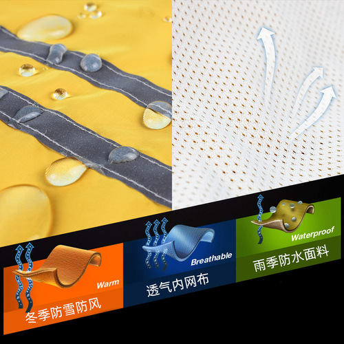 New pet raincoat with reflective strips, hooded dog clothes, waterproof, stowable and foldable, factory direct selling pet clothes