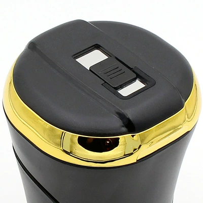 Car flash N09C car ashtray cigarette light with light with cover creative car car car supplies (Car ashtray) - gold