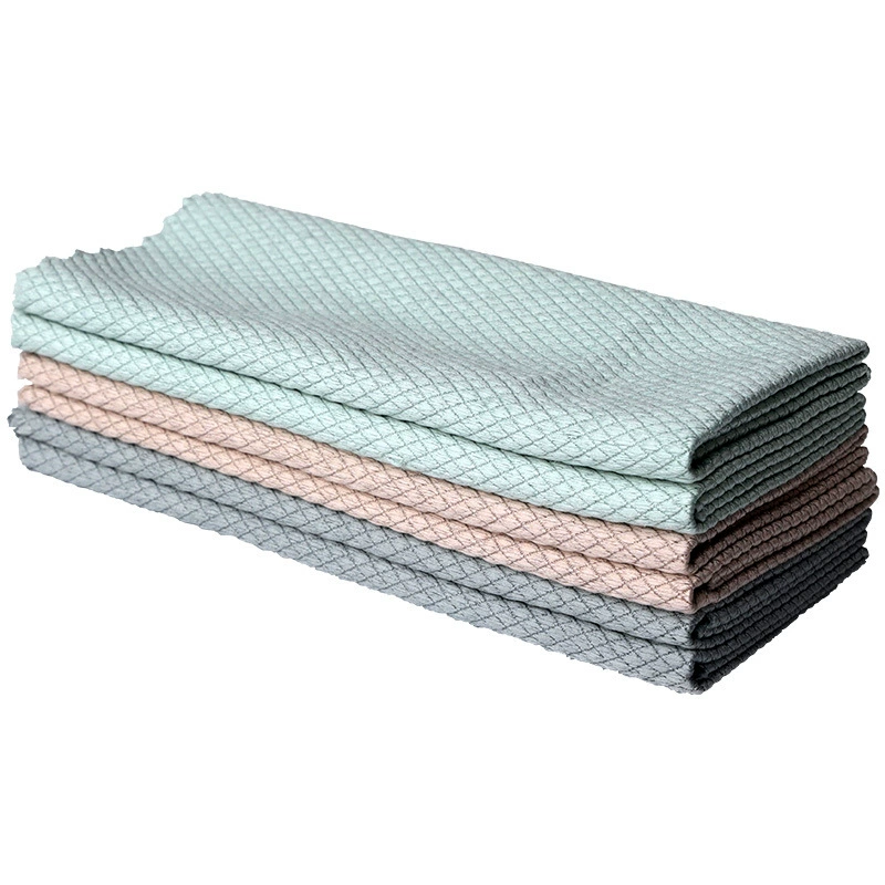 Рыбная чешуя кухонная салфетка с усиленной впитывающей способностью, стирка, без катышков, посуда и стекло