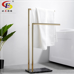 Bathroom marble European-style floor-standing double-pole towel bar clothes hanger countertop bath towel rack storage bath towel rack