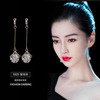 Silver needle, earrings, zirconium, silver 925 sample, Japanese and Korean, Korean style