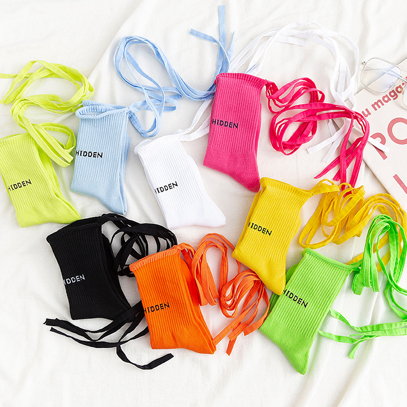 Plusox Otoño e Invierno Nueva Lolita calcetines de correa cruzada hembra ins llamativos calcetines de marea calcetines de pantorrilla calcetines de media pantorrilla