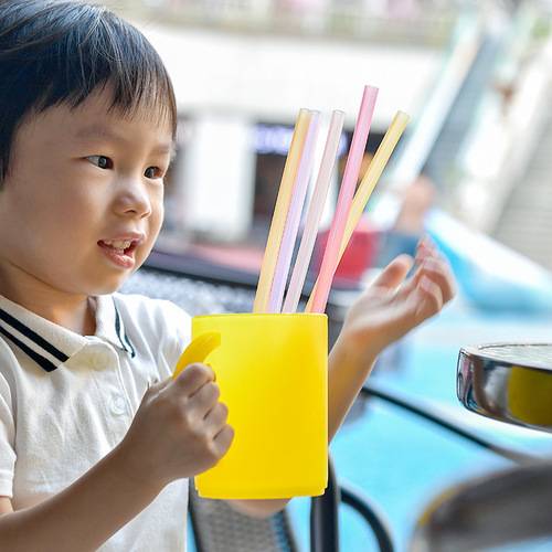 Foldable food-grade silicone straws portable picnic camping bendable beverage juice heat-resistant children's drinking straws