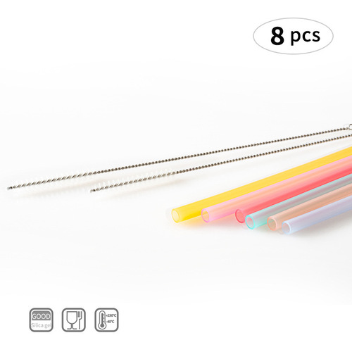 Foldable food-grade silicone straws portable picnic camping bendable beverage juice heat-resistant children's drinking straws