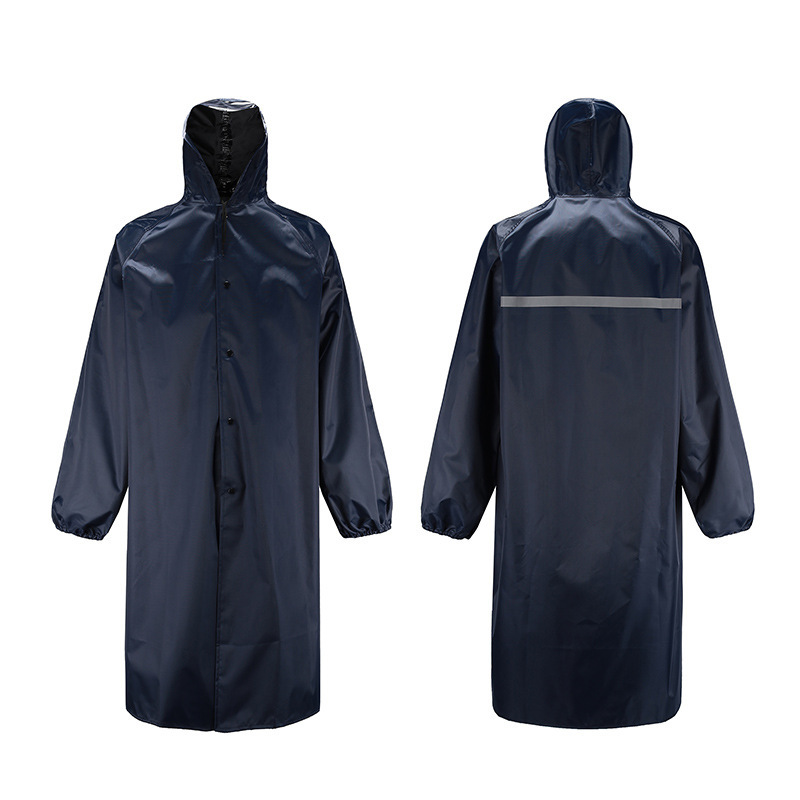 Construction Site Raincoat One-piece Sleeve Fashion Cycling Outdoor Hiking Poncho Hooded Adult Oxford Cloth Long Raincoat for Men