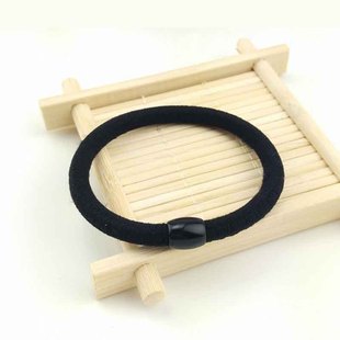 Black rubber band thick rubber band 6mm high elastic black bead hair Ring 2 yuan hair accessories wholesale supply wholesale