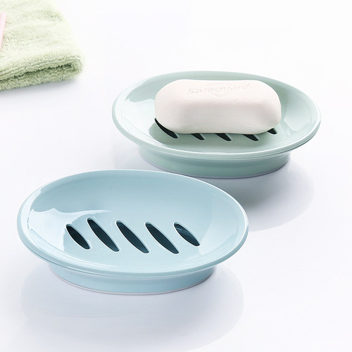 European oval soap dish, bathroom plastic simple soap dish, double drain bathroom face soap dish