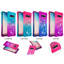 适用三星S10/Note10防摔渐变爱心流沙壳TPU软后盖全包保护壳