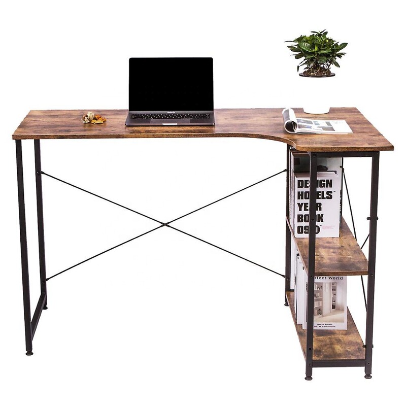 Simple Modern L-shaped Desk Retro Computer Desk Small Corner Desk Office Computer Desk