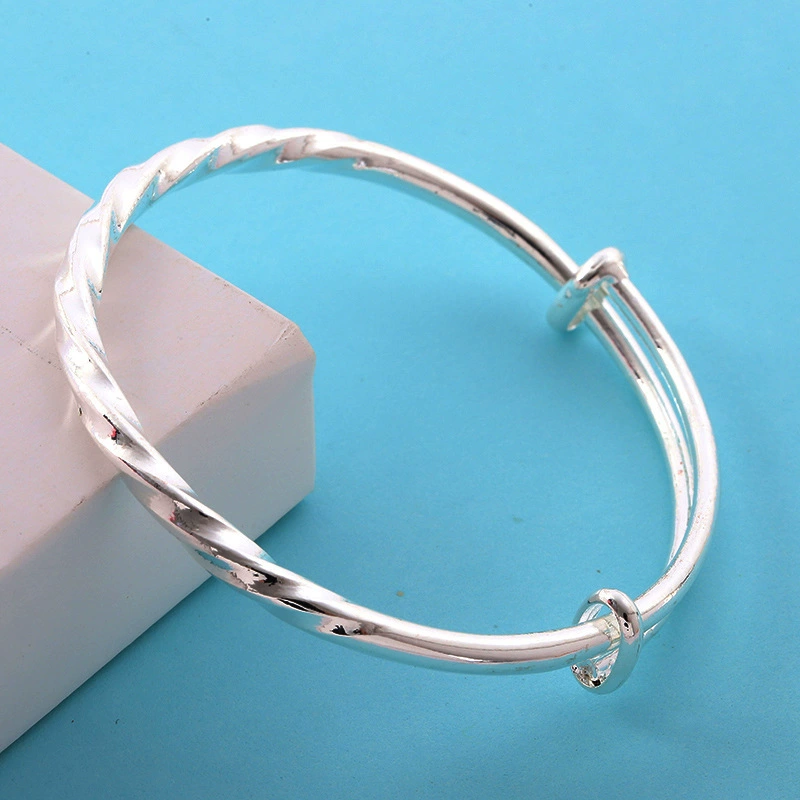 Модный аксессуар кофе? упс Chinese text: " Fashionable accessory, retro silver bracelet with pigtail, city style, simple and elegant design"