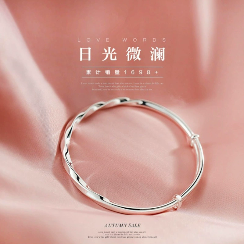 Модный аксессуар кофе? упс Chinese text: " Fashionable accessory, retro silver bracelet with pigtail, city style, simple and elegant design"