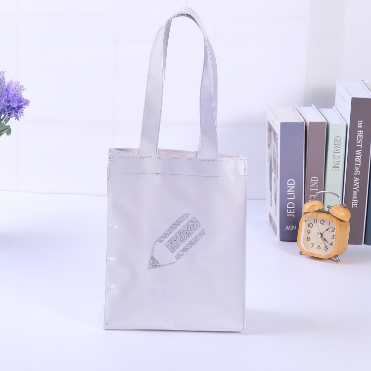 PVC简约单肩包高级感大容量包女镜面革手提袋单肩沙滩防水袋logo