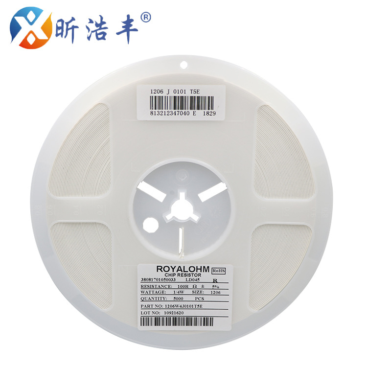 贴片电阻1206 100R 精密度±5% 0R-10M 1/4W厚声风华电阻现货库存