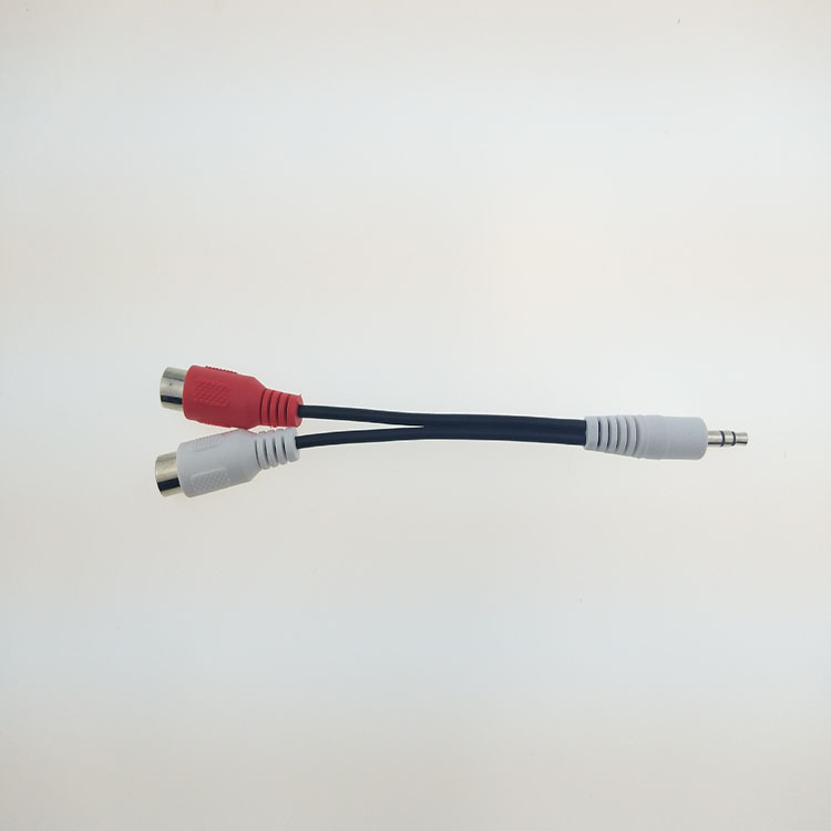 3.5公头转2RCA母头线  红白一分二  3.5电脑音频视频线