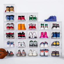 磁吸式居家高帮篮球鞋盒防尘塑料折叠收纳透明收纳鞋盒展示鞋柜