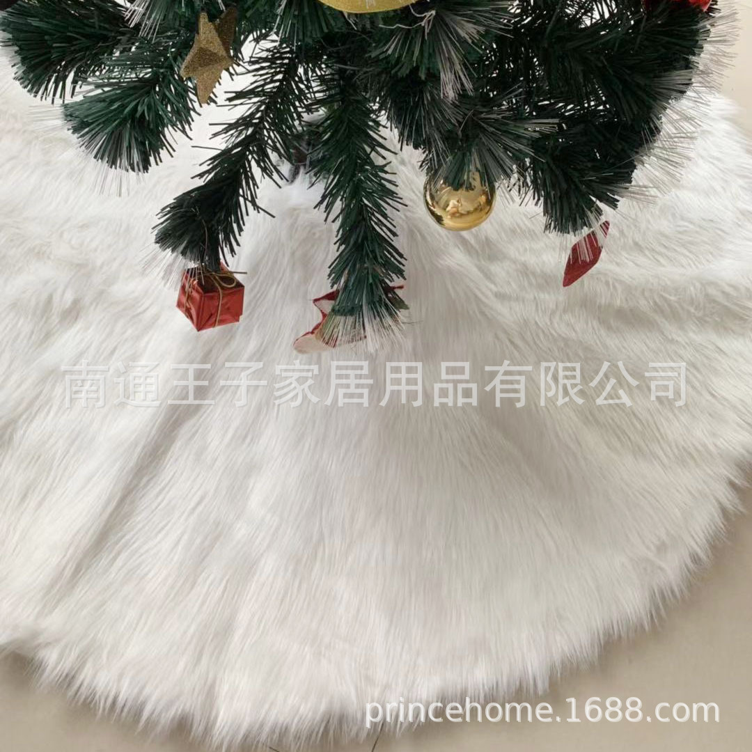Solanduo blanco puro felpa árbol falda Navidad piel árbol falda Navidad decoración árbol falda Navidad suministros al por mayor image 1