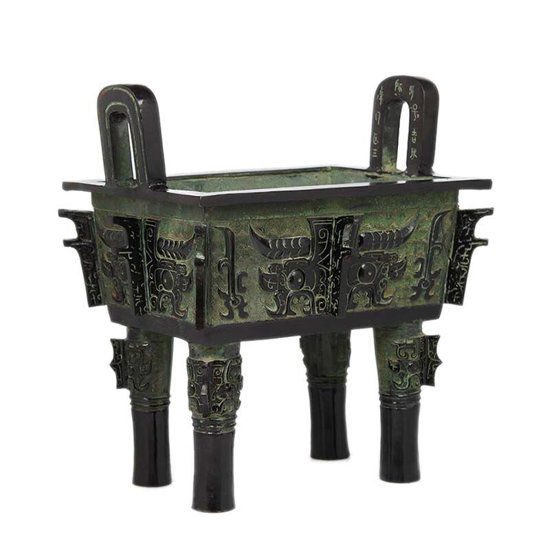 Kuding Large Imitation Bronze Tripod Ornaments Imitation Bronze Alloy Antique Office Opening Gift