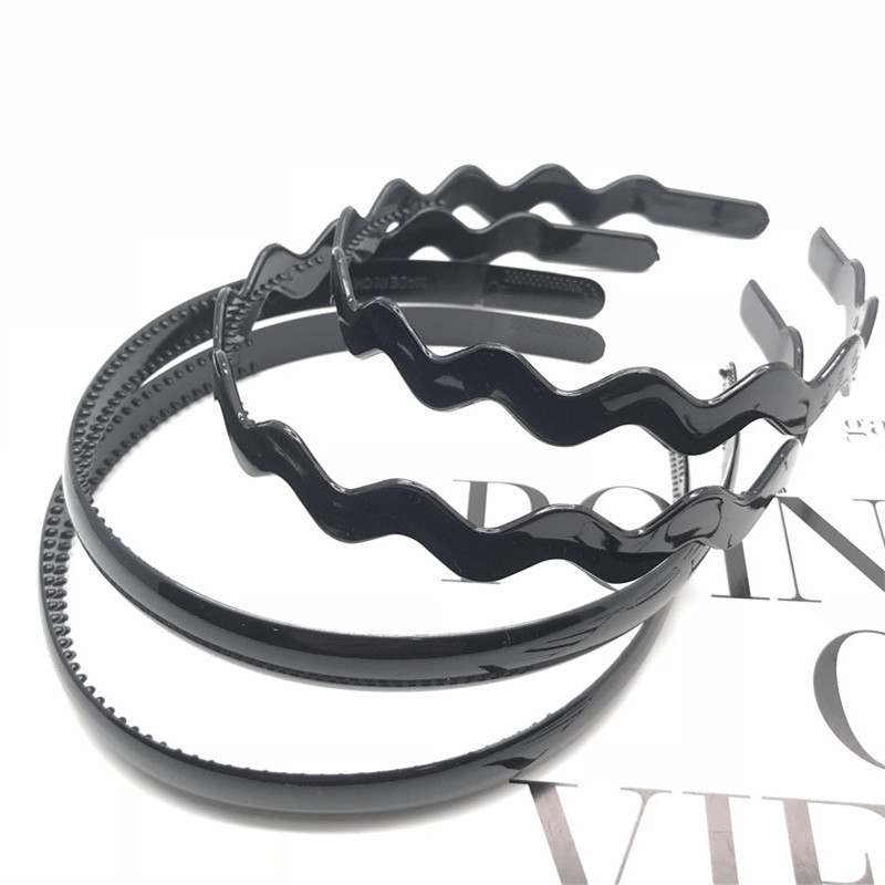 Plástico 1,2 brillante pintura negra Placa de luz onda diadema hebilla de cabeza un yuan dos yuanes tienda de accesorios de cabeza suministro