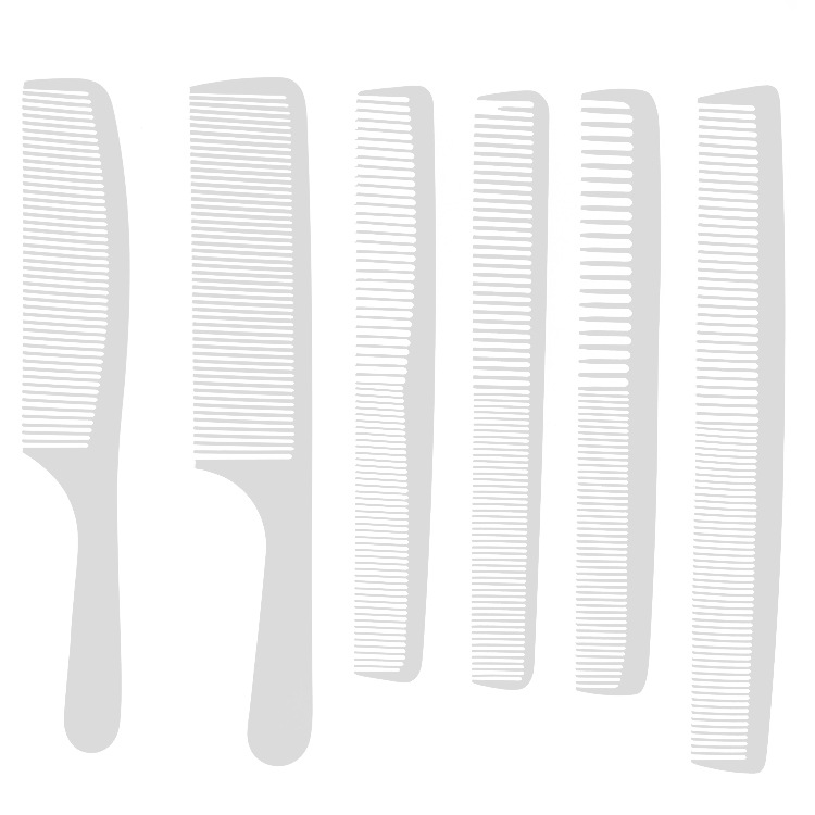 Acero peine de corte de pelo peine Peluquería peine de acero inoxidable Delgado 1MM comer pelo en el pelo peluquería peine de acero cabeza plana peine de dientes densos